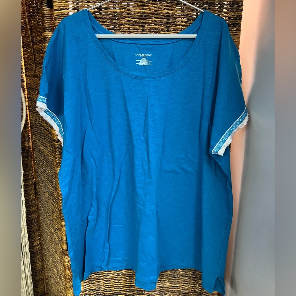 Lane Bryant- Blue w/White Fringe- Size:26/28,‎ New without tags